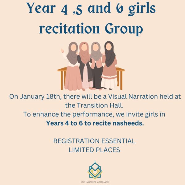 Year 4, 5 and 6 Girls Recitation Group